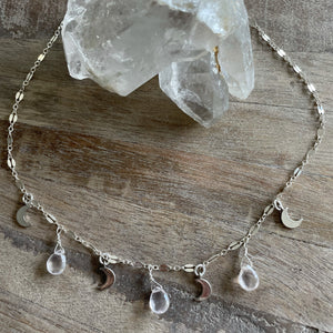 Luna Love Choker with Rose Quartz Crystals