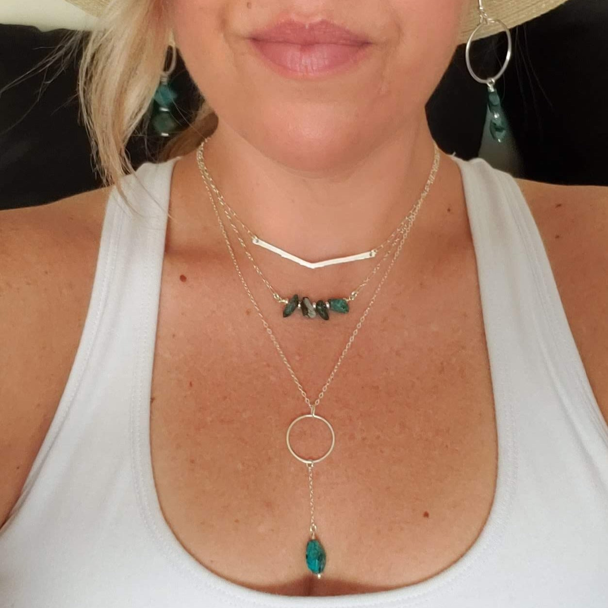 Desert Night Turquoise Lariat necklace